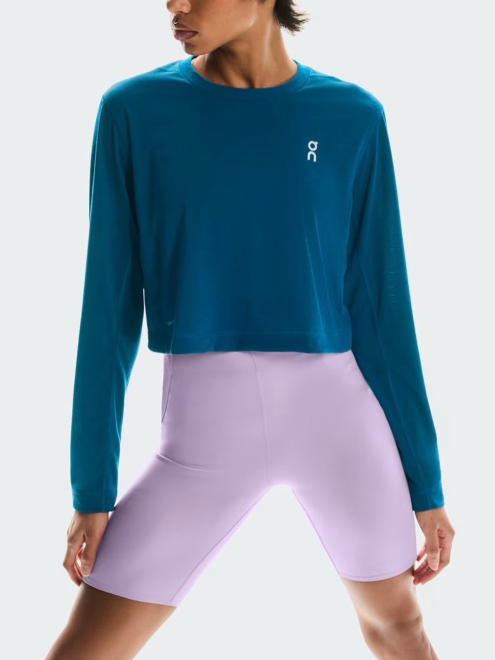ON CLOUD Train Long Sleeve Crop Cropped Athletic Top Dark Teal, Size Medium